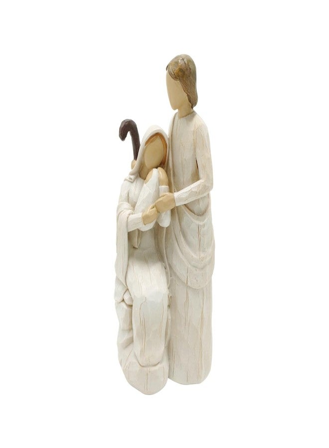 HEBYJO Religious Holy Family Figurine, Resin Sculpture of Mary, Joseph & Baby Jesus, Nativity Set Indoor, Christian Decor for Home, Church, Christmas(8.26 inch Height) - Image 1